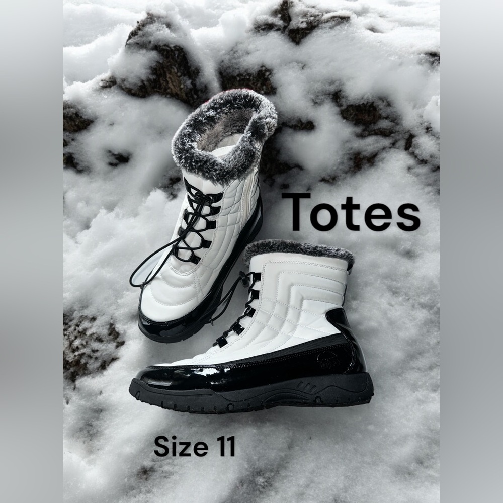 Totes - 11 Women’s White & Black Winter Boots